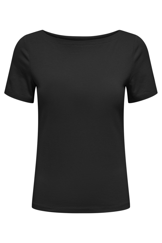ONLLIVE LOVE LIFE S/S BOATNECK TOP 15349048 BLACK